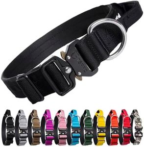 TSPRO Premium Dog Collar with Handle Thick Dog Collar Adjustable Dog Collar Heavy Duty Quick-Release Metal Buckle Dog Collar for Small or Medium to Extra Large Dogs (L- Black)