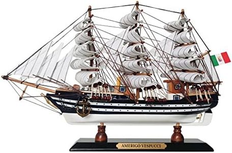 HOME DECOR SAILINGSTORY SAILINGSTORY Wooden Model Ship Amerigo Vespucci 1/300 Scale Replica Sailboat Decor