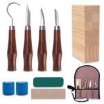 Domigard 18-Piece Wood Carving Kit - Professional Wood Whittling Tools for Beginners & Experts, includes 8 Basswood Blocks & Canvas Storage Bag