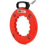 RamPro Fish tape Wire Puller 200ft - Easy to use Cable Puller Tool with Double Loop Tip - Flexible Wire Fishing Tools for Walls and Electrical Conduit - 1/8 Steel Fish Tape Durable Housing - RamPro