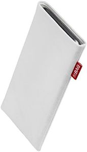 fitBAG Rock Blanc en Tissu Pochette customisée adaptée Housse de Protection pour LG Leon | Doublure en Microfibre pour Le Nettoyage de l’écran | Fabriqué en Allemagne