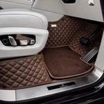AutoZing® Premium 7D Car Floor Mat for Innova Hycross (2022 to 2025), Luxury Leather with Detachable Curly/Grass Car Foot Mat with Heal Pad, 100% Waterproof & Anti-Skid, (Coffee Coffee)