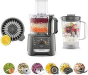 Kenwood MultiPro Compact Food Processor and Blender FDP31.360GY, Includes 1.2L Blender Bowl and 1.2L Food Mixer Bowl, Citrus Juicer, Slicing Grating Disc, 800W, Grey