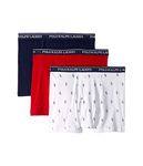 POLO Ralph Lauren Men's Classic Fit Cotton Boxer Briefs, Trunks & Long Leg Available, 3-Pack, White/Cruise Navy Aopp, Cruise Navy/Rl2000 Red Pp, Rl2000 Red/Cruise Navy Pp, XX-Large