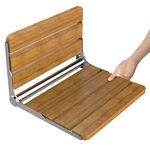 Folding Shower Seat Wall Mounted,Fold Up Shower Stool,Shower Chair Foldable,Fold Down Shower Seat for Elderly Disabled （Wooden）