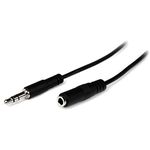 StarTech.com 1m Slim 3.5mm Stereo Extension Audio Cable - M/F - Mini stereo Extension - 3.5mm Extension - heaDPhone Ext cord (MU1MMFS), Black