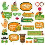 Festiko® 24 Pcs Mehendi Photobooth Props, Mehendi Ceremony Props, Mehendi Function Decorations, Wedding Photobooth Props, Mehendi Props