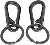2 Pcs Metal Clip Keyring, Black Lobster Clasps Swivel Clips KeyChain Carabiner Keychain for Car Keys Men