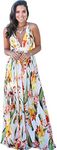 Women Transformer Tie Dye Convertible Multi Way Wrap V-Neck Wedding Bridesmaid Dress Halter Evening Cocktail Party Maxi Gown, White Lily, XX-Large