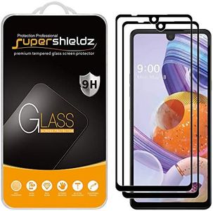 (2 Pack) Supershieldz for LG Stylo 6 Tempered Glass Screen Protector, (Full Screen Coverage) Anti Scratch, Bubble Free (Black)