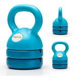 TopMade Adjustable Kettlebell Weights Set Cast Iron Exercise Fitness Kettle Ball Grip 5, 8, 9,12lb Free Weight Men Women Kettlebells for Home Gym Workout Ballistic, Core,Strength Training, Blue