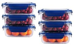 Seedware - 650 ml Glass Meal Prep Containers, Food Storage Containers with Lids Airtight, Glass Lunch Boxes, Microwave, Oven, Go & Freezer-to-Oven-Safe Food Containers Pack Of (6)