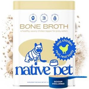 Native Pet Bone Broth for Dogs and Cats –Dog Bone Broth Powder, a Dog Food Topper for Picky Eaters –Cat Broth & Dog Broth - Dog Gravy Topper for Dry Food –Chicken Broth for Dogs & Cats –11.5 oz