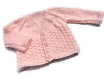 Baby Pink Cardigan 0-3 Months Hand Knit