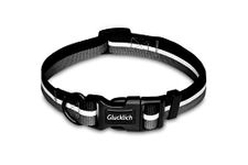 Glucklich Everyday Reflective Dog Collar for Small, Medium, Large Dogs, Super Light Weight Collars with Adjustable Length and Heavy Duty Metal D Ring- Tangle Free (S, Space Grey)