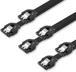 UGREEN SATA Cable III 3 Pack 6Gbps Straight SATA 3 Data Cables 7 Pin Flat SATA Cords Male to Male 45cm with Locking Latch 18 Inch for Serial ATA SSD, Hard Drive, HDD, CD Driver, CD Writer, Black