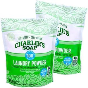 Charlie's Soap Laundry Powder (100 Loads, 2 Pack) Hypoallergenic Deep Cleaning Washing Detergent – Eco-Friendly, Safe, and Effective