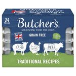 Butcher's Complete Wet Tray Grain Free Hypoallergenic Adult Dog Food Traditional Recipes Pack 24x150g - Lamb, Turkey & Beef