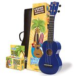 Mahalo Rainbow Soprano Ukulele Beginners Kit - Ukulele for Kids & Adults with Guide, Carry Case, Clip-on Tuner, Spare String Set & Picks, Learn 2 Play' Instruments Bundle, Blue