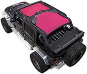 SPIDERWEBSHADE Original JK 4-Door Front and Rear Sunshade Top (2007-2017) Compatible with Jeep Wrangler JKU Rubicon Sahara Sport All Trims - Airbag Safe - USA Made - 10 Year Warranty (Pink)