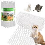 Cat Repellent Mat Roll with Spikes, 2m x 30cm Anti-Cat Prickle Strips for Garden, Shed, Fence & Car Roof. Humane Dog, Fox & Squirrel Deterrent Scat Mat with 8 Ground Stakes & 8 Cable Ties, White