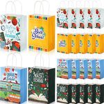 Silkfly 48 Pieces Back to School Gift Bags with Handle Classroom Party Favors Bags Goodie Candy Treat Bags for Back to School Decorations Supplies