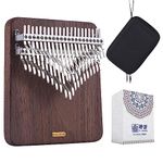 LingTing Kalimba 42 keys Solid Walnut Wood Thumb Piano Chromatic Mbira Finger Piano Gift for Kids Adult Beginners Professional（LT-K42W,Moon Whisperer)