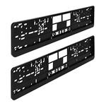 Navaris License Plate Holder (Set of 2) - Fits Any Standard UK or EU License Plate - Car Registration License Number Plate Holder Frame - Black