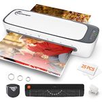 Laminator, Buyounger Laminator Machine with 60s Warm-up, A3 Laminator Cold and Thermal with 25 Laminating Pouches for A3 A4 A5 A6, 6-in-1 13 Inches Laminating Machine for Home School Office, White