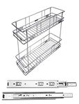 Steel Gold Modular Kitchen Stainless Steel 2 Shelves Bottle Multipurpose Pullout Basket + With 20 Inch Telescopic Channel (10 W X 20 D X 17 H)