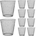 10 Pack Black Wire Mesh Round Waste Basket