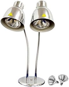 KOUWO Food Heat Lamps with Dual 250w Bulbs Food Warmer Lights Food Heating Warmer Lamp Restaurant Kitchen Buffet Warmer Table (Double Head)