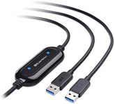 Cable Matters USB 3.0 Data Transfer Cable PC to PC for Windows and Mac Computer in 6.6 ft - PClinq5 and Bravura Easy Computer Sync, Key Included - Compatible with PCMover for Windows System Migration