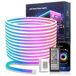 10M Led Neon Rope Lights, RGB LED Strip Lights with App/Remote Control, Music Sync Colour Changing LED Neon Strip Lights, Waterproof Led Lights for Indoors Outdoors Bedroom Home Decor