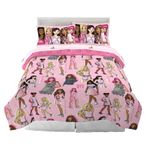 Franco Barbie Movie Bedding Super Soft Comforter and Sheet Set with Sham, 7 Piece Full Size, (Official Licensed Product)