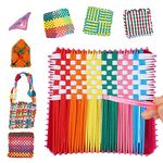 BUILPLAY Weaving Loom for Kids, Makes 7 Potholders, 288 Loops in 8 Colors, Craft Kits for Girls Age 6+