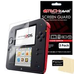 TECHGEAR [3 Pack] NINTENDO 2DS Top & Bottom CLEAR LCD Screen Protector Guards with Cleaning Cloth & Applicator Card - (3x Top & 3x Bottom)