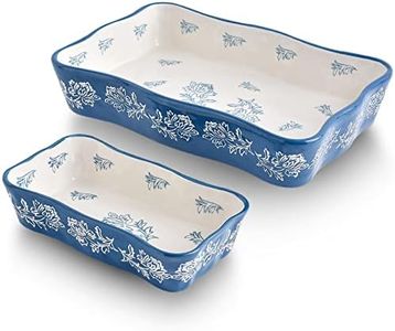 Wisenvoy Casserole dishes for oven Lasagna pan 2-Pcs Baking dish Casserole dish Baking dishes for oven Baking dish set