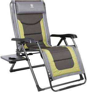 EVER ADVANCED Oversize XL Zero Gravity Recliner Padded Patio Lounger Chair with Adjustable Headrest Support 350lbs (Olive Green)