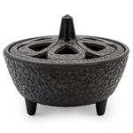 Zen Minded Cast Iron Lotus Incense Burner for Incense Sticks, Cones, Resins and Wax Melts