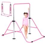 Dai&F Gymnastics Bars for Home, Adjustable Height Expandable Gymnastics Bars, Gymnastics Training Bar Children Folding Monkey Bars, bar Gymnastics for Home for Girls Boys(Pink)