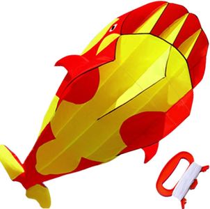 Hengda KITE-3D Kite Huge Frameless Soft Parafoil Giant Red Dolphin Breeze Kite