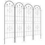 Outsunny 4 Pack Garden Trellis, Plant Support Metal Trellis for Climbing Plants Flowers, Arrow Design