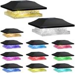 Viewsun 12 Pack Solar Post Cap Lights, Outdoor Fence Solar Powered Cap with 4 Lighting Modes Waterproof Light Decorative for Deck Patio or Garden Decor, Fits 4x4 Wood Vinyl Posts