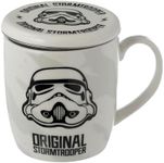 Puckator The Original Stormtrooper Infuser Tea Coffee Mug Set with Lid - Funny Home Accessories - Cute Gifts for Girlfriend - Large Mugs for Men Women Hot Drinks Cute Cups Presents Secret Santa Gift