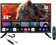 Audiobox 32” Smart LED HDTV – Full HD 1080p, webOS Hub, ThinQ AI, Dual-Band WiFi, Bluetooth, HDMI ARC, AC/DC 12V Compatible RV TV for Camping & Travel