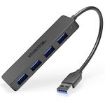 Plugable 4 Port USB Hub, USB Splitter for Laptop, Compatible with Windows, Surface Pro, PC, Chromebook, Linux, Android, Charging Not Supported (USB-A)