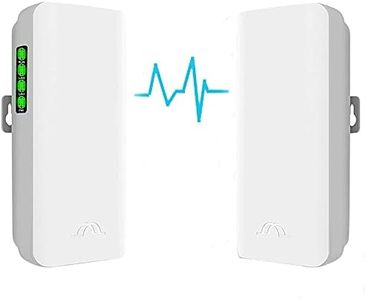 eoqo Wireless Bridge, 5.8GHz Outdoor Point to Point Access Point PTP/PTMP Plug & Play CPE Network 100Mbps 2KM Long Range WiFi Extender with 12DBI High Gain Antenna, POE Power Adapter, 2PCS Ethernet Cables
