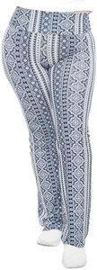 Women's Foldover Yoga Pants Boho Chakra Blue 4X