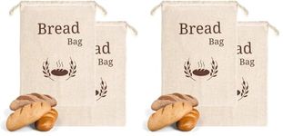 Extra Large New Living Organic Linen Cotton Bread Bags | 44x35 cm | 2 x Reusable | Eco Food Storage (Pack of 2)